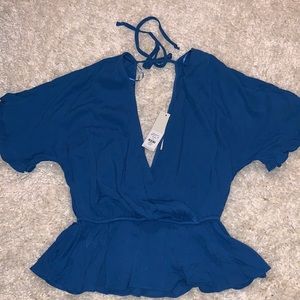 Cerulean blue peplum top 💙